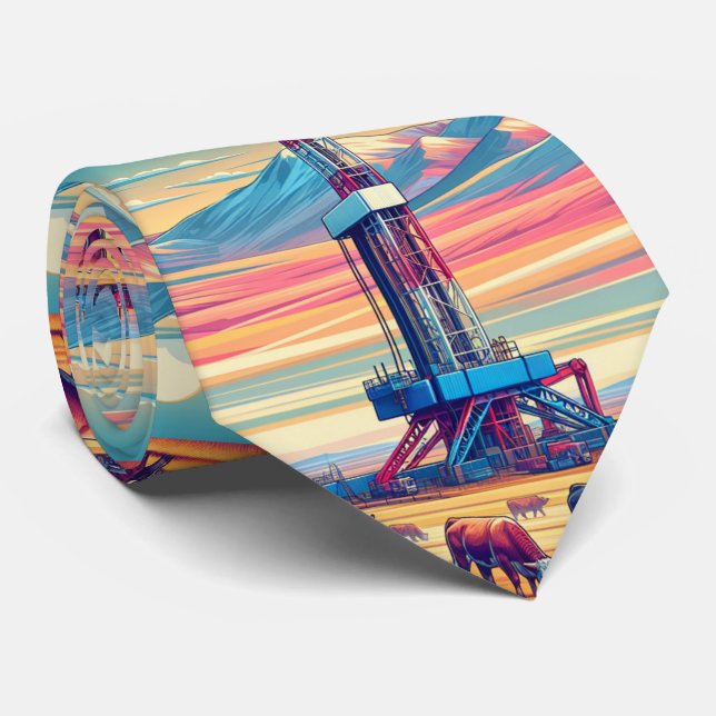 Gravata Aluguer De Gasolina Em Campo Com Vacas (Rolled)