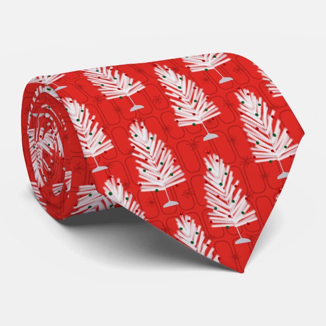 Gravata Alumínio Árvores de Natal Vermelho Natal (Rolled)