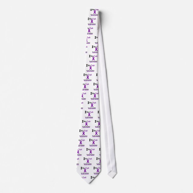 Gravata Alzheimer's Disease Purple Ribbon for My Avó (Frente)