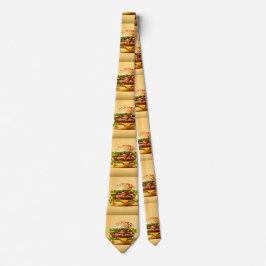 Gravata amarela do pescoço de hambúrguer grande