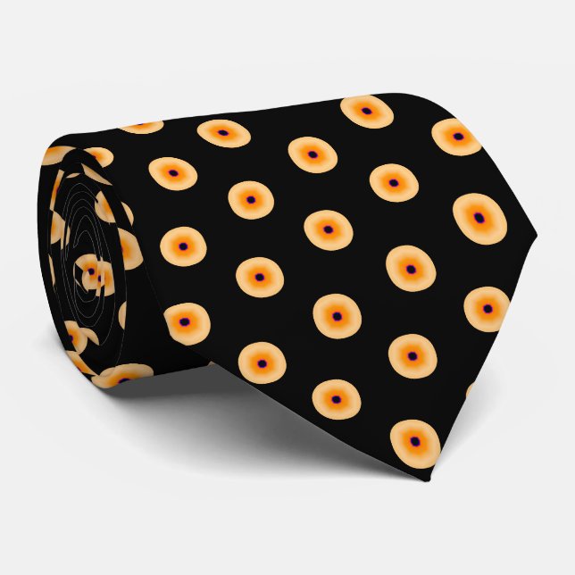 Gravata Amarela Roxa com Bolinhas (Rolled)