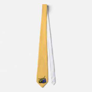 Gravata Amarelo azul gráfico do Snare de cabeça para bai