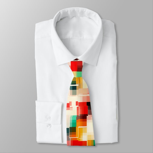 Gravata Amarelo Azul Vermelho (Amarrado)