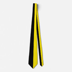 Gravata Amarelo Brilhante & Preto Cor Dividida