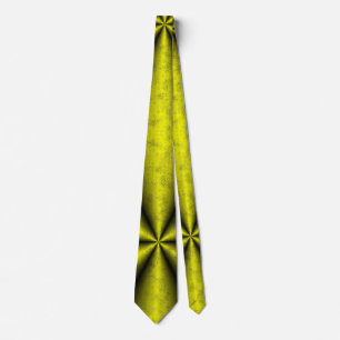 Gravata Amarelo Dourado Preto Arco-íris em Leatheroptik