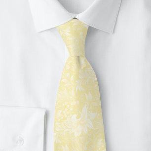 Gravata Amarelo Limão Botânico Ornamentado