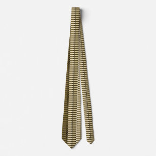 Gravata Amarelo Marrom Dourado Moderno Abstrato Estiloso P