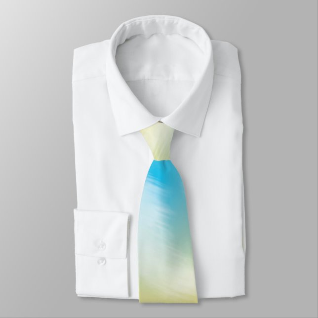 Gravata Amarelo-rosa e azul cola (Amarrado)