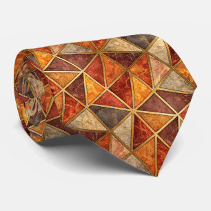 Gravata Âmbar Derretido e Geométrico Carmesim - Mosaico de
