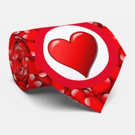 Gravata Ame o Dia de os namorados de padrão cardíaco