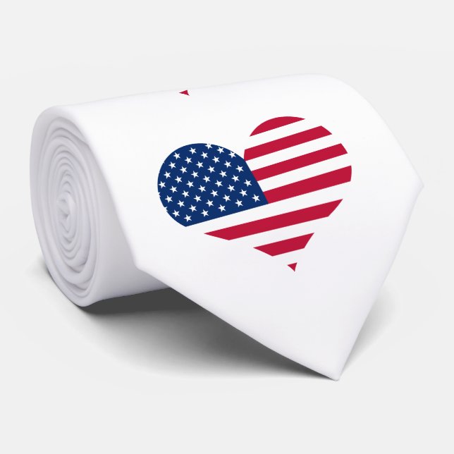 Gravata América pavilhão americano coração dos EUA (Rolled)
