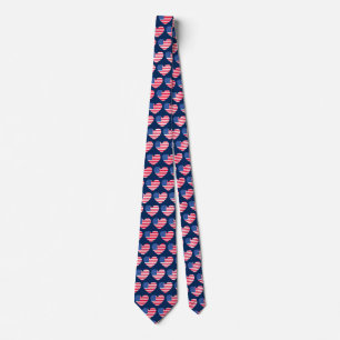 Gravata American Flag Heart