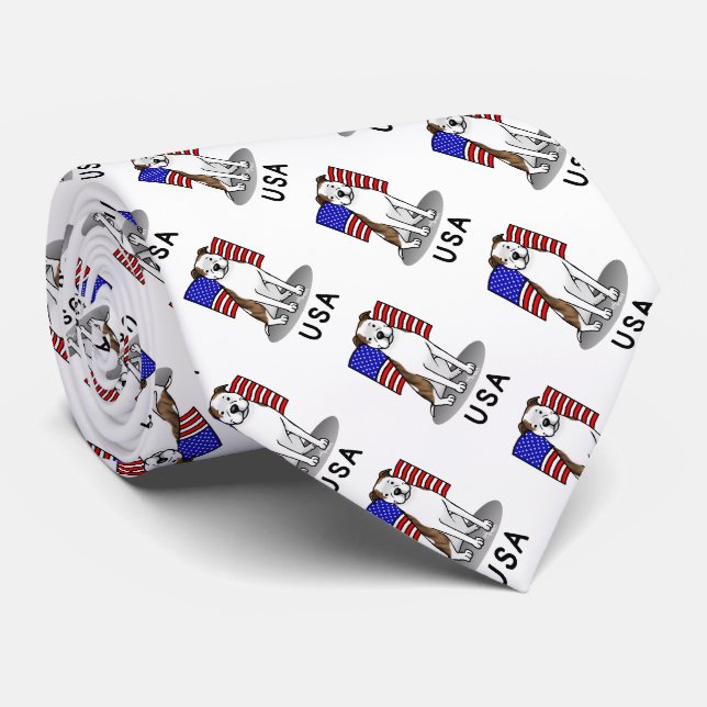 Gravata American USA Flag Pit Bull (lt brindle white 3) (Rolled)