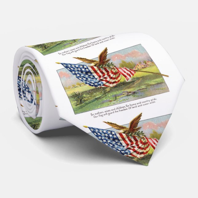 Gravata Americano Eagle e bandeira (Rolled)