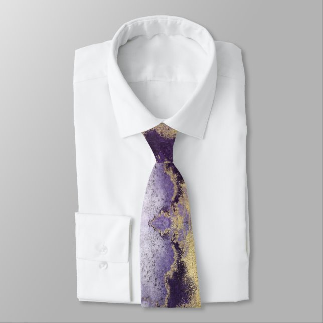 Gravata Ametyst Violet & Dourado Nupk Tie (Amarrado)