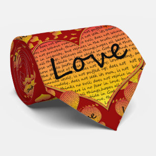 Gravata Amor 1 Coríntios 13 Corações