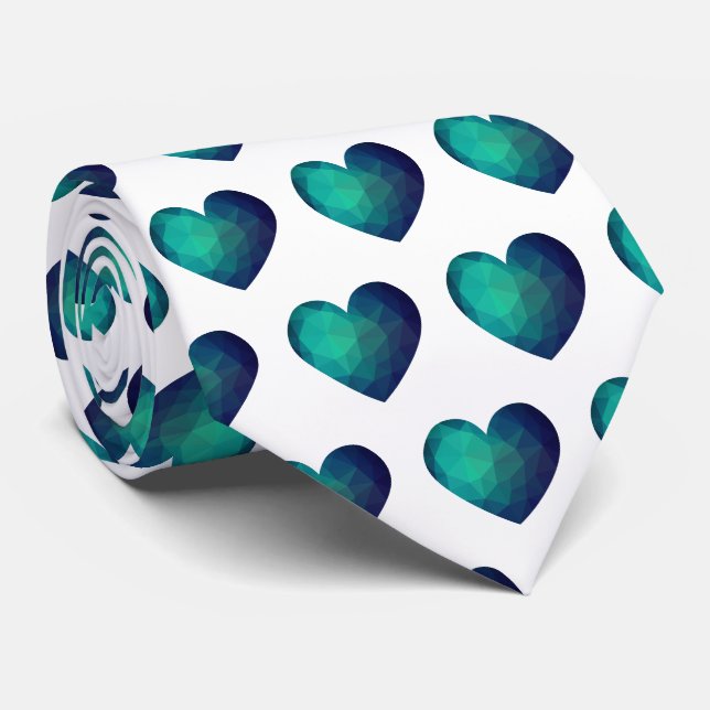 Gravata Amor de coração azul-hitech (Rolled)