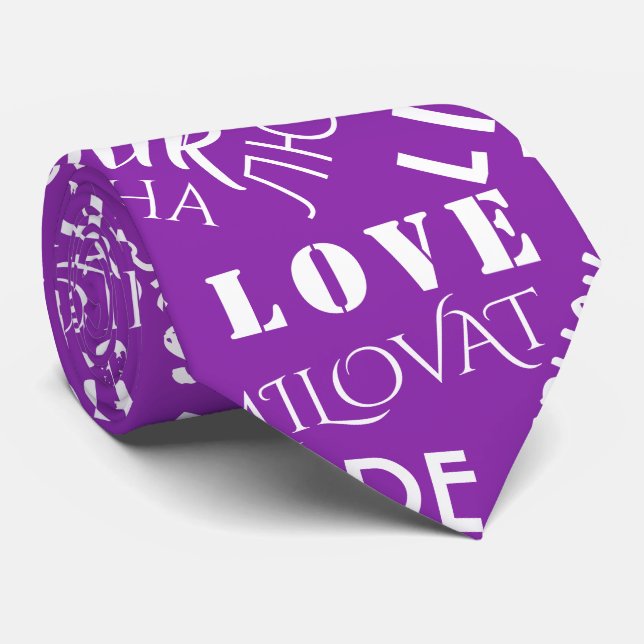 Gravata AMOR - Vários Idiomas - Personalizável Internacion (Rolled)