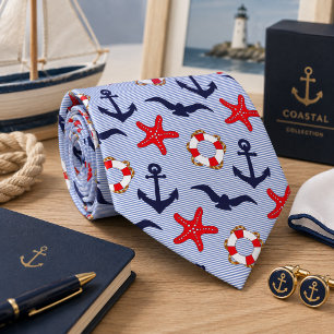 Gravata Âncora Marinha Clássica