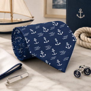 Gravata Âncora Naval Clássica