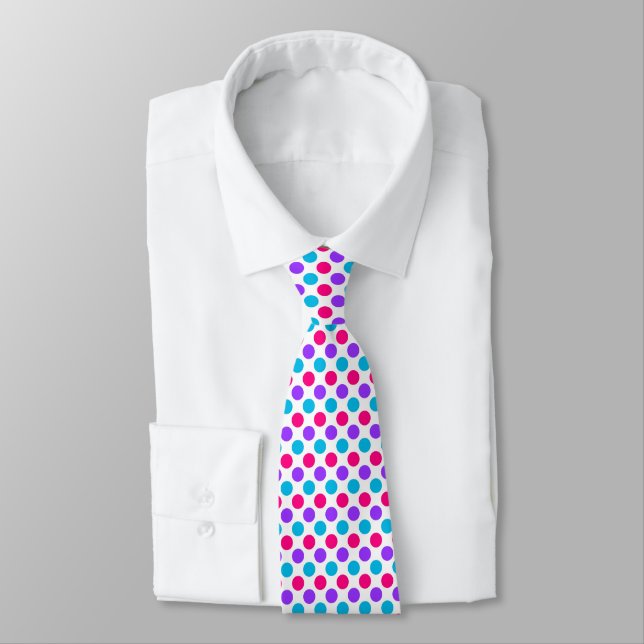 Gravata Androgyne Pride Flag Colors Polkadots (Amarrado)