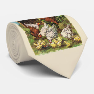 Gravata Animais de Fazenda Antigos, Galo, Galinhas, Frango