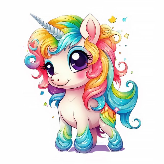 Gravata Anime Cartoon Rainbow Unicorn Necktie (Criador carregado)