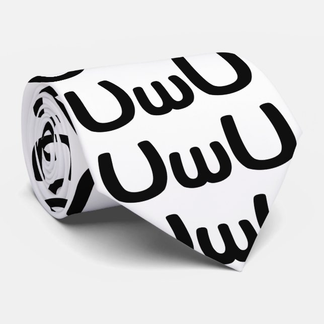 Gravata Anime Feliz Da UwU Face Emoticon (Rolled)