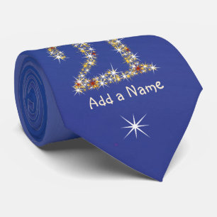 Gravata aniversário de 21 anos - 21 em estrelas - Azul