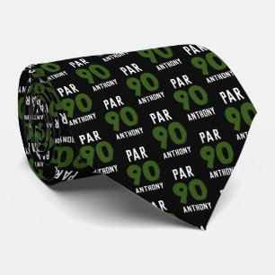 Gravata Aniversário Golfer Green 90 feliz Pai Par