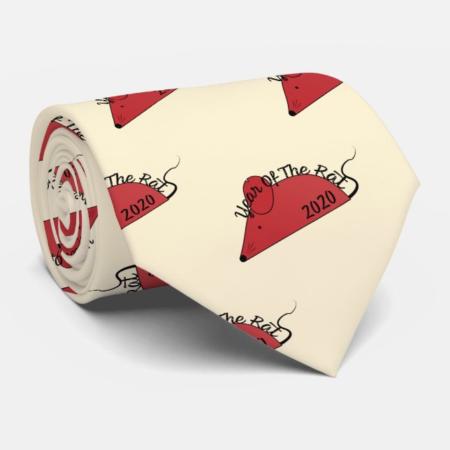 Gravata Ano Novo Chinês 2020 Ano do Rato (Rolled)