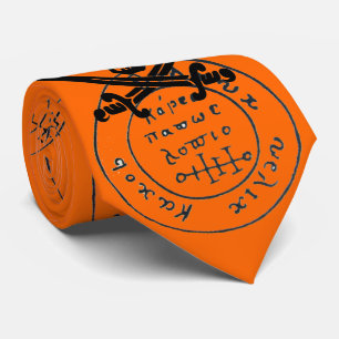 Gravata ANTIGO TALISMAN/PIRATAS TREASURE MAPA,laranja