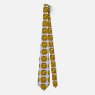Gravata ANTIQUE OWL Dourado Moedas gregas Azul