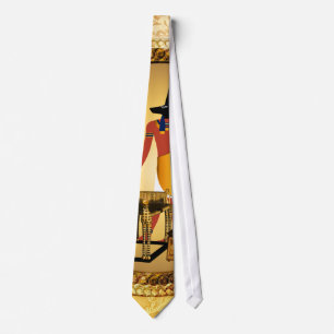 Gravata Anubis no fundo dourado