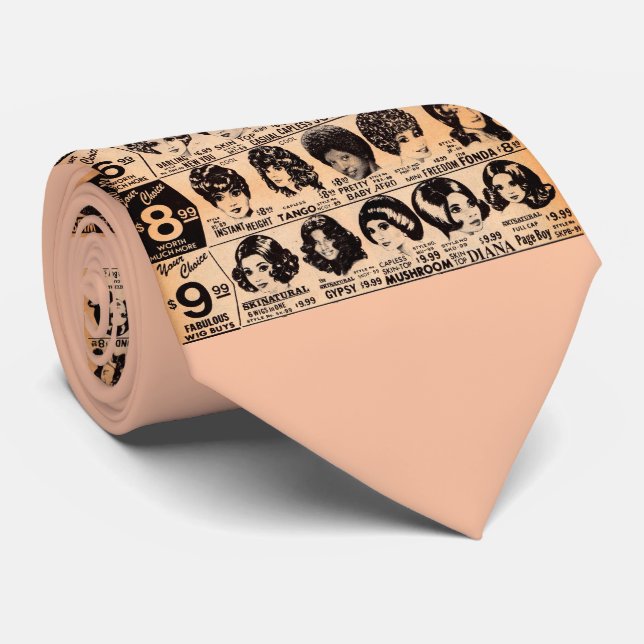 Gravata anúncio de peruca no início dos anos 70 (Rolled)