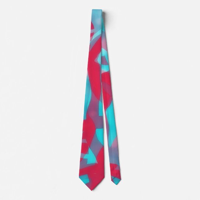 Gravata Aqua Blue and Deep Pink Artsy Tie (Frente)