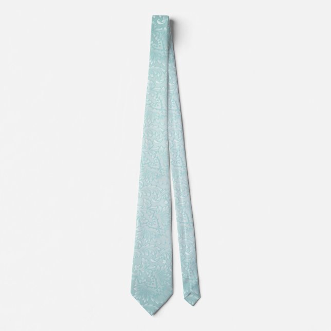 Gravata Aqua Blue Fleur Damask Neck (Frente)