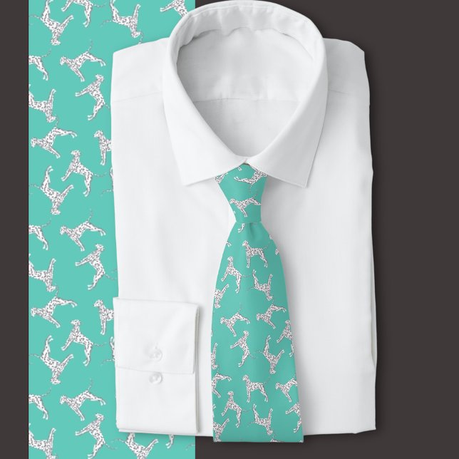 Gravata Aqua multidirecional Dalmatianos (Dalmatian dog aqua tie, dog lovers, veterinarian, dog breeder, Dalmatian owner)