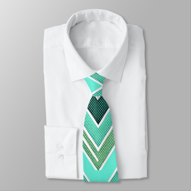 Gravata Aqua Rise Chevron (Amarrado)