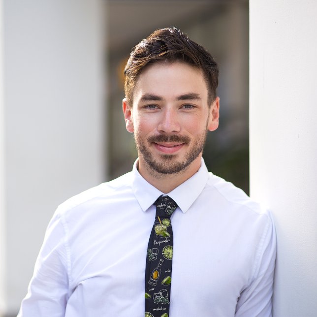 Gravata Aquarela Caipirinha Cocktail Torneio Negra (Criador carregado)