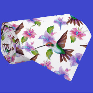 Gravata Aquarela Floral Aquarela Flores De Hummingbird Col