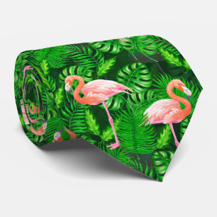Gravata Aquarela tropical Flamingo