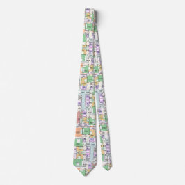 Gravata Architectural Blueprint Pattern Men's Neck Tie
