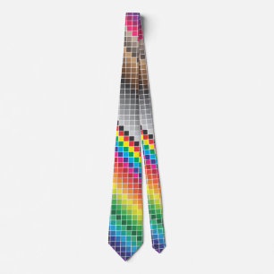Gravata arco-íris com amostra de cores