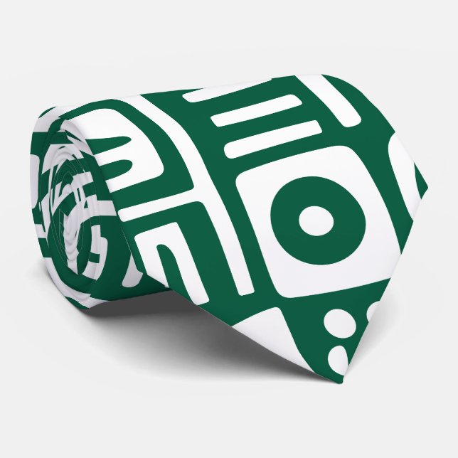 Gravata Arcos verdes e brancos caçadores de 7 (Rolled)