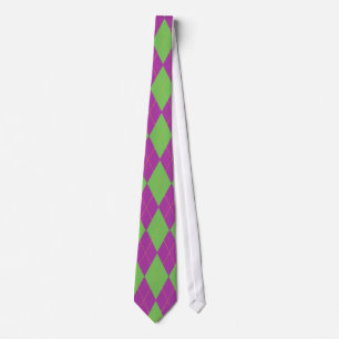Gravata Argyle roxo & verde