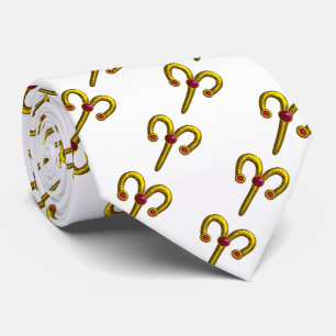 Gravata ARIES / DOURADO ZODIAC BIRTHDAY White