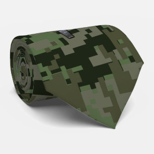 Gravata Aries - Sinal Zodíaco na Camo Digital Verde