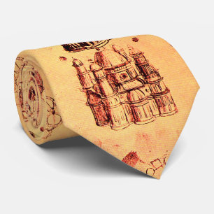 Gravata ARQUITETURA RENAISSANCE desenhada por Leonardo