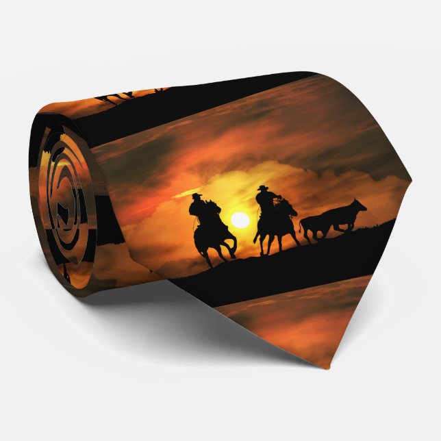 Gravata Arredondar Cowboys e Bois (Rolled)